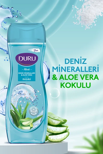 Duru Moods Deniz Mineralleri & Aloe Vera Duş Jeli Duş Lifi Ile Birlikte 4x450ml - 2