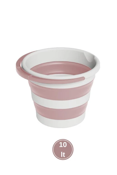 Katlanır Bebek Banyo Su Kovası, Saplı Oluklu Akordiyon Çok Amaçlı Kova Sepet 10 lt - Resim 10