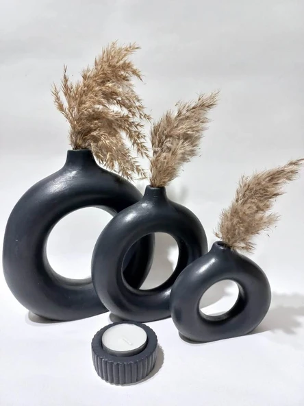 DONUT 3LÜ VAZO SET RANDOM - Resim 3