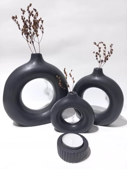 DONUT 3LÜ VAZO SET RANDOM - Resim 4