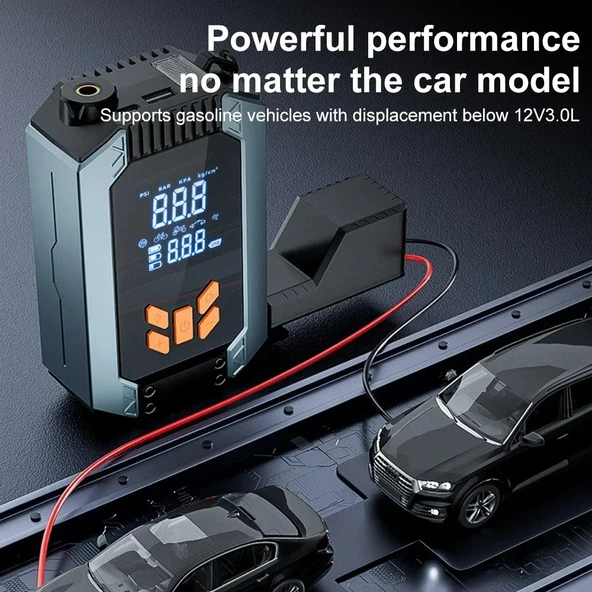 Dijital Kablosuz Usb Type-C 4*1800Mah Göstergeli Oto Lastik Şişirme Hava Pompası - 3