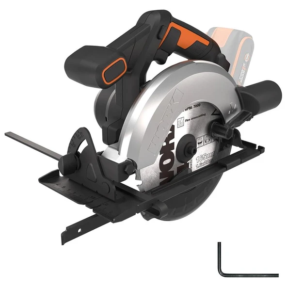 WORX WX526.9 20Volt 165mm Profesyonel Şarjlı Daire Testere (Akü Dahil Değildir) - Resim 3