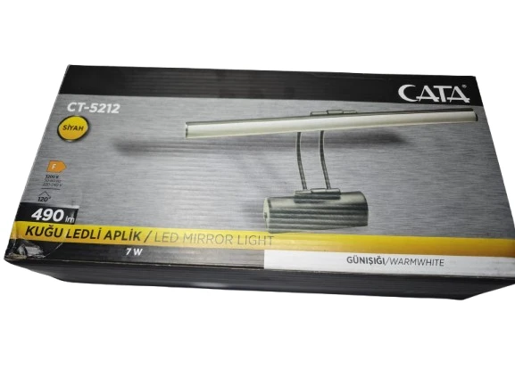 CATA CT 5212 Siyah Kasa Kuğu Ledli Duvar Apliği 6W 3200K Günışığı - 3