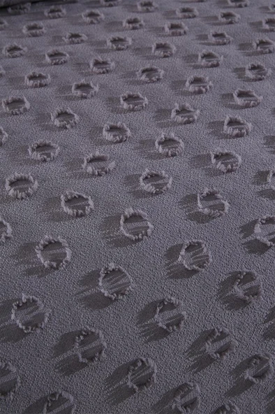 Çeyiz Diyarı Konik 3 Parça Çift Kişilik Pike Takımı Antrasit - Resim 4