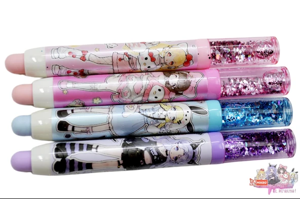 Mikro Anime Vibe Uzun Sürgülü Silgi Simli (ER-4581) 4 Adet ürün görseli