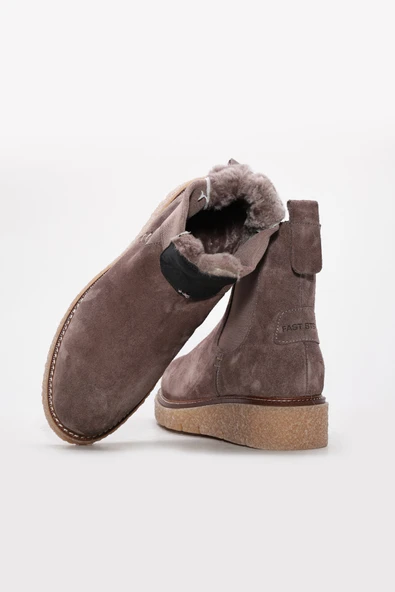 Hakiki Deri Kürklü  Kadın Klasik Bot 657KZA2501 - Resim 9