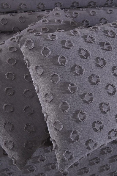 Çeyiz Diyarı Konik 3 Parça Çift Kişilik Pike Takımı Antrasit - Resim 7