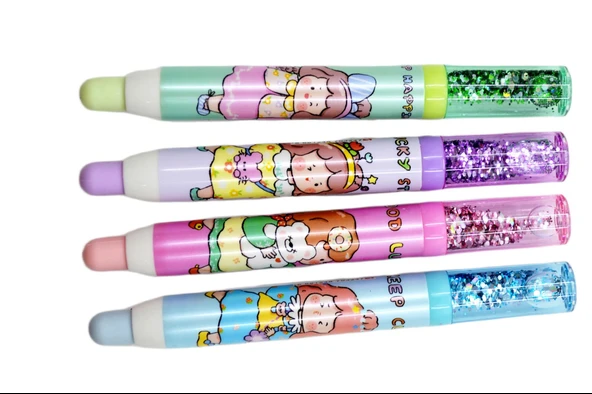 Mikro Keep Happines Uzun Sürgülü Silgi Simli (ER-4584) 4 Adet ürün görseli