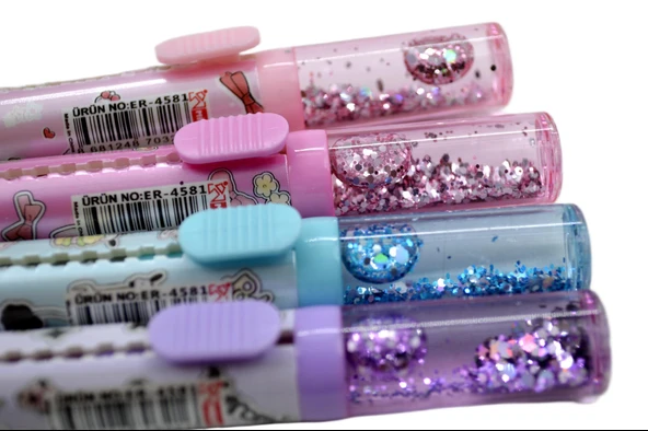 Mikro Anime Vibe Uzun Sürgülü Silgi Simli (ER-4581) 4 Adet - Resim 4