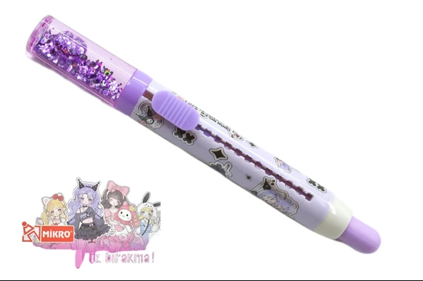 Mikro Anime Vibe Uzun Sürgülü Silgi Simli (ER-4581) 4 Adet - Resim 2