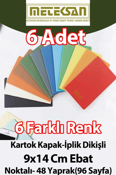 6'lı Cep Boy (9x14cm) 6'lı Karışık Renkli ürün görseli 1