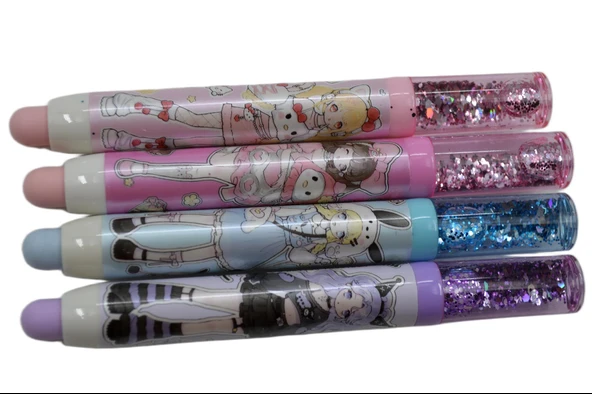 Mikro Anime Vibe Uzun Sürgülü Silgi Simli (ER-4581) 4 Adet - Resim 3