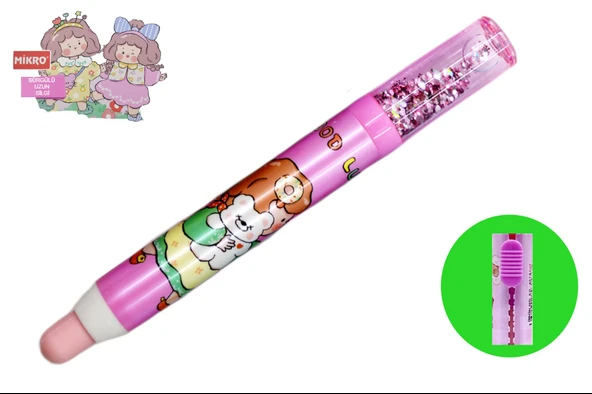 Mikro Keep Happines Uzun Sürgülü Silgi Simli (ER-4584) 1 Adet ürün görseli