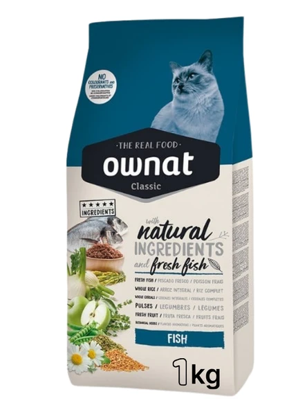 Ownat Balıklı Yetişkin Açık 1 Kg Kedi Maması - 1