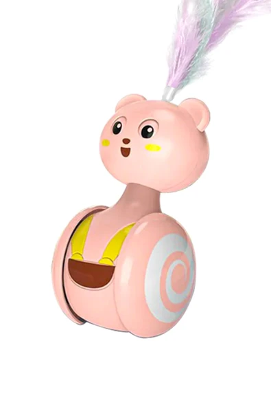 Evcil Hayvanlar İçin Hareketli Eğlenceli Tüylü Tekerlekli Kedi Oyuncak Kedi Köpek Oyun Topu Oyuncak - 3