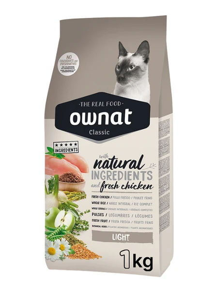Ownat Light Yetişkin Tavuklu Açık 1 Kg Kedi Maması - 1