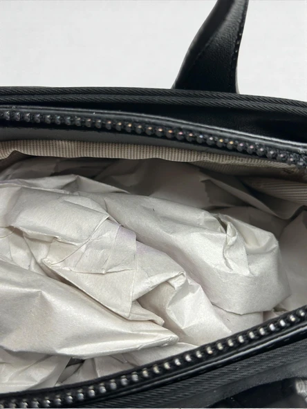 Levidor Saten Kumaş El Ve Kol Çantası Omuz Çantası VS.BLKT.0587 - Resim 6