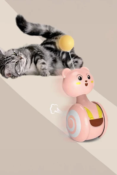 Evcil Hayvanlar İçin Hareketli Eğlenceli Tüylü Tekerlekli Kedi Oyuncak Kedi Köpek Oyun Topu Oyuncak - 4