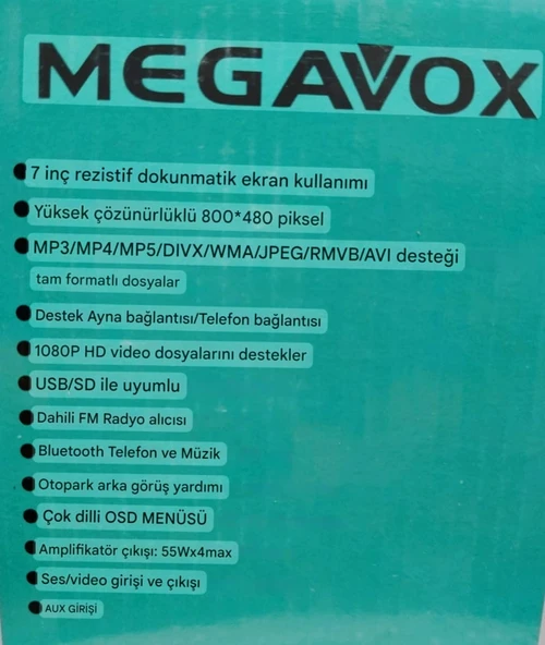Megavox 7 inç Android Double Oto Teyp - 2