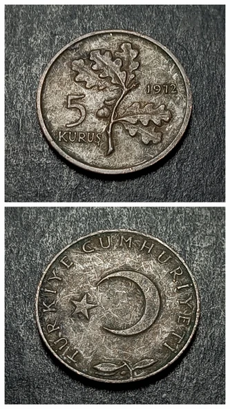 Escoines 399636873436fbd870 1972 5 Kuruş Bronz Para