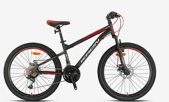 Kron VORTEX 4.0 26 Jant 21 Vites Mekanik Disk Çelik Dağ Bisikleti Siyah Kırmızı Vitesli Bisiklet ürün görseli