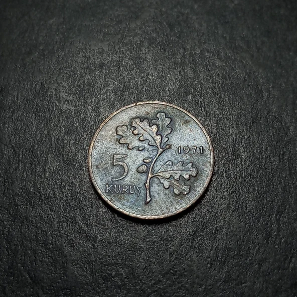 Escoines 3996368734321a6e5c 1971 Bronz 5 Kuruş Para - 2