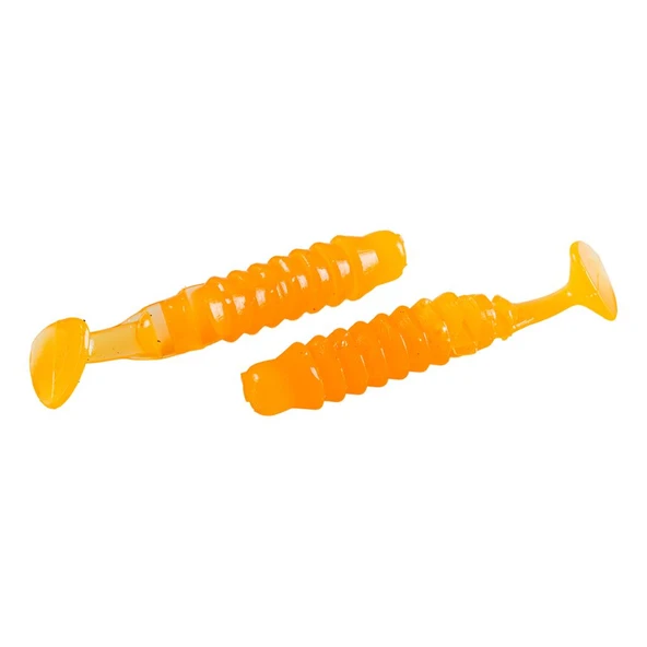 Silikon Kurt Yem - 1,5g 45mm - Fishack - 10 Adet - UV Sillikon - Turuncu - Karides Aromalı - Resim 4