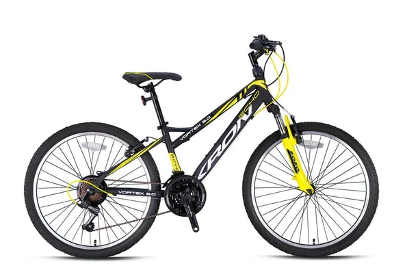 Kron VORTEX 3.0 26 Jant 21 Vites V-Fren Çelik Dağ Bisikleti Siyah Sarı Kron Vitesli Bisiklet ürün görseli