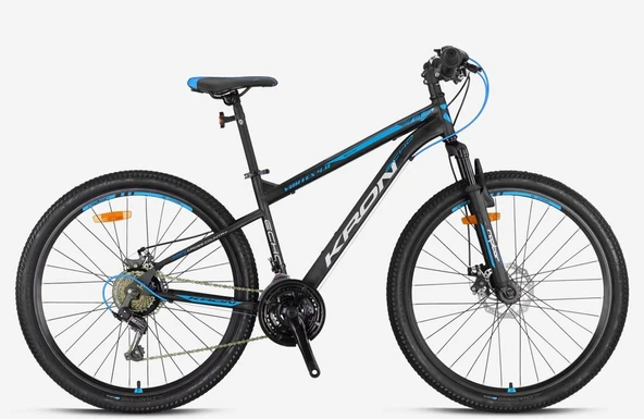 Kron VORTEX 4.0 26 Jant 21 Vites Mekanik Disk Çelik Dağ Bisikleti Siyah Mavi Vitesli Bisiklet - Resim 2
