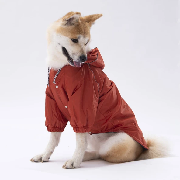 Pawstar Pluvia İçi Polar Orta-Büyük Irk Köpek Yağmurluğu Turuncu - 2