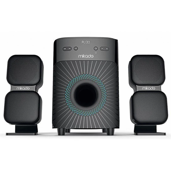 Mikado MD-360BT 2+1 38W BT/AUX/USB/FM/LED Ekran Multimedia Speaker Ev Sinema Sistemi - 2