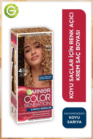 Garnier Çarpıcı Renkler HL2 Koyu Sarı Koyu Saçlar için Renk Açıcı Krem Saç Boyası ürün görseli