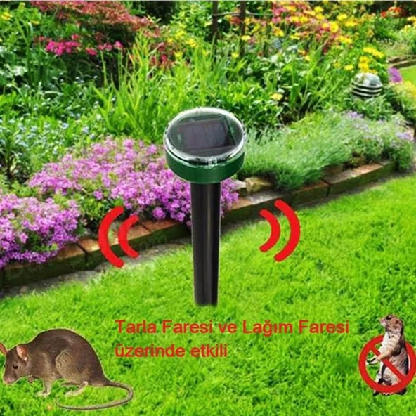 4 Adet Solar Güneş Enerjili Akrep,Köstebek,Yılan Fare Kovucu 750-1000 M2 Etkili Yuvarlak - Resim 4