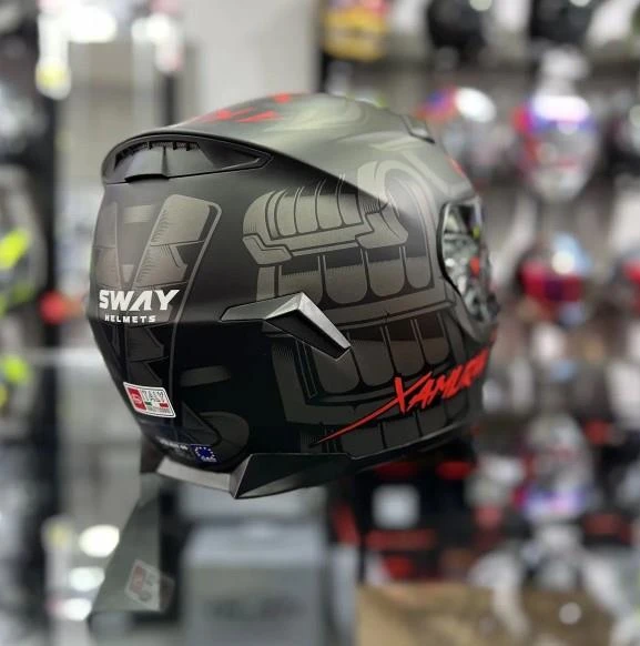 Sway 820 Full Face Aynalı Vizör Kapalı Motosiklet Kaskı L Beden Xamuraı - Resim 4