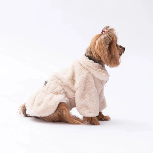 Pawstar Ekru Paris Küçük Irk Köpek Ceketi - 2