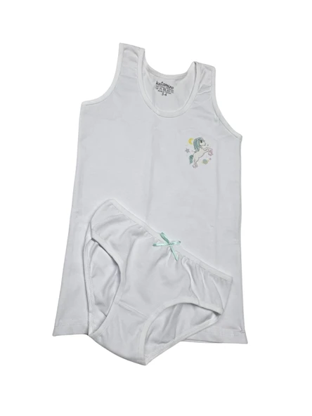 Katamino Kız Çocuk Geniş Askılı Atlet & Slip Takım - Resim 11