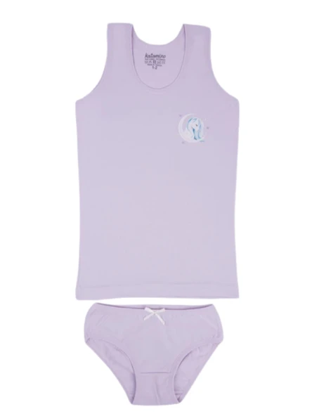 Katamino Kız Çocuk Geniş Askılı Atlet & Slip Takım - Resim 7