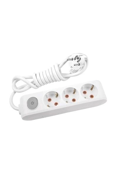 VİKO 3 LÜ TOPRAKLI ANAHTARLI PRİZ 5 MT