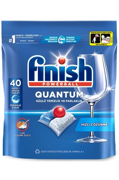 Finish Quantum Hepsi Bir Arada 40 Yıkama Bulaşık Makinesi Tableti - 2