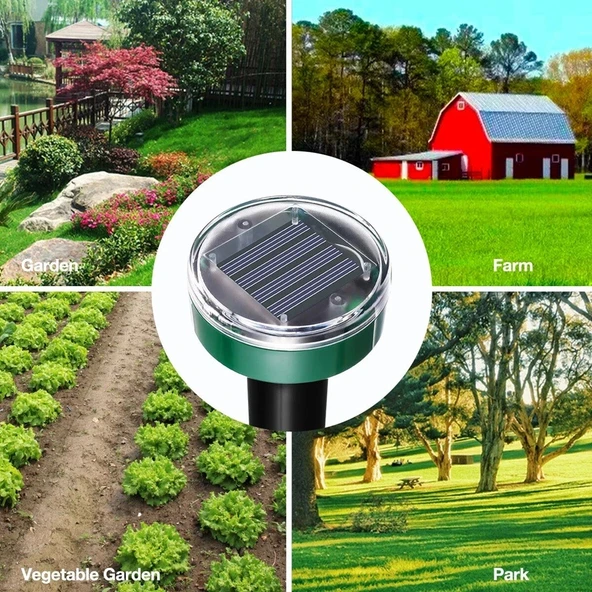 4 Adet Solar Güneş Enerjili Akrep,Köstebek,Yılan Fare Kovucu 750-1000 M2 Etkili Yuvarlak - Resim 6