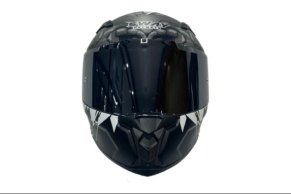 Sway 820 Full Face Aynalı Vizör Kapalı Motosiklet Kaskı M Beden Monster Model - Resim 5