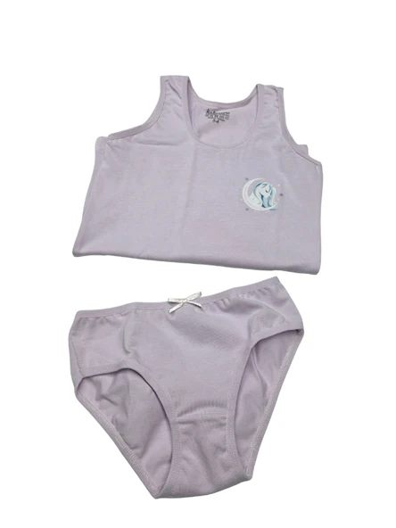 Katamino Kız Çocuk Geniş Askılı Atlet & Slip Takım - Resim 6