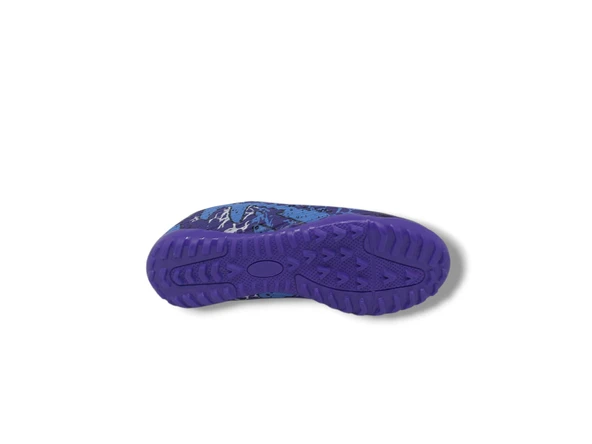 Laliga 600 Erkek Çocuk Mor Siyah Desenli Çoraplı Halı Saha Ayakkabı - 5