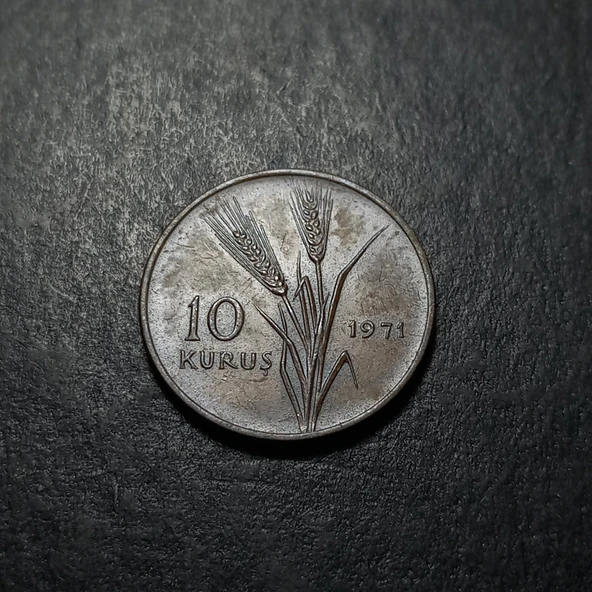Escoines 39963687345abafed3 10 Kuruş 1971 Bronz Para - Resim 2