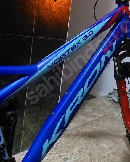 Kron VORTEX 3.0 26 Jant 21 Vites V-Fren Çelik Dağ Bisikleti Lacivert Turkuaz Kırmızı - Resim 2