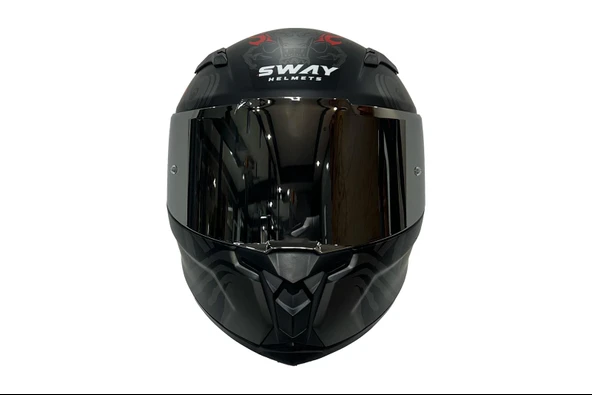 Sway 820 Full Face Aynalı Vizör Kapalı Motosiklet Kaskı L Beden Xamuraı - Resim 9