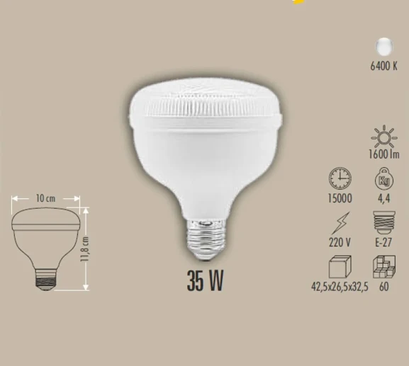 CATA CT 4125 Kristal 25W Torch Led Ampul 6400K Beyaz Işık - Resim 2