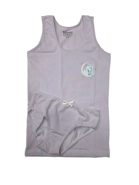 Katamino Kız Çocuk Geniş Askılı Atlet & Slip Takım - Resim 5