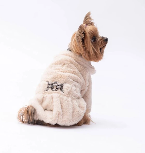 Pawstar Ekru Paris Küçük Irk Köpek Ceketi