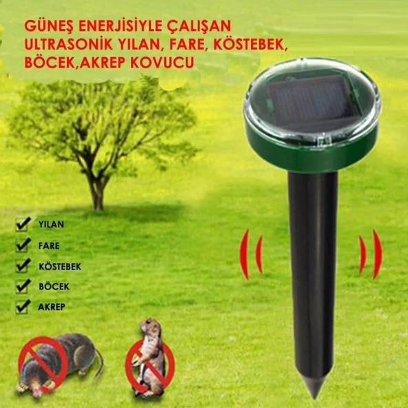 4 Adet Solar Güneş Enerjili Akrep,Köstebek,Yılan Fare Kovucu 750-1000 M2 Etkili Yuvarlak - Resim 2